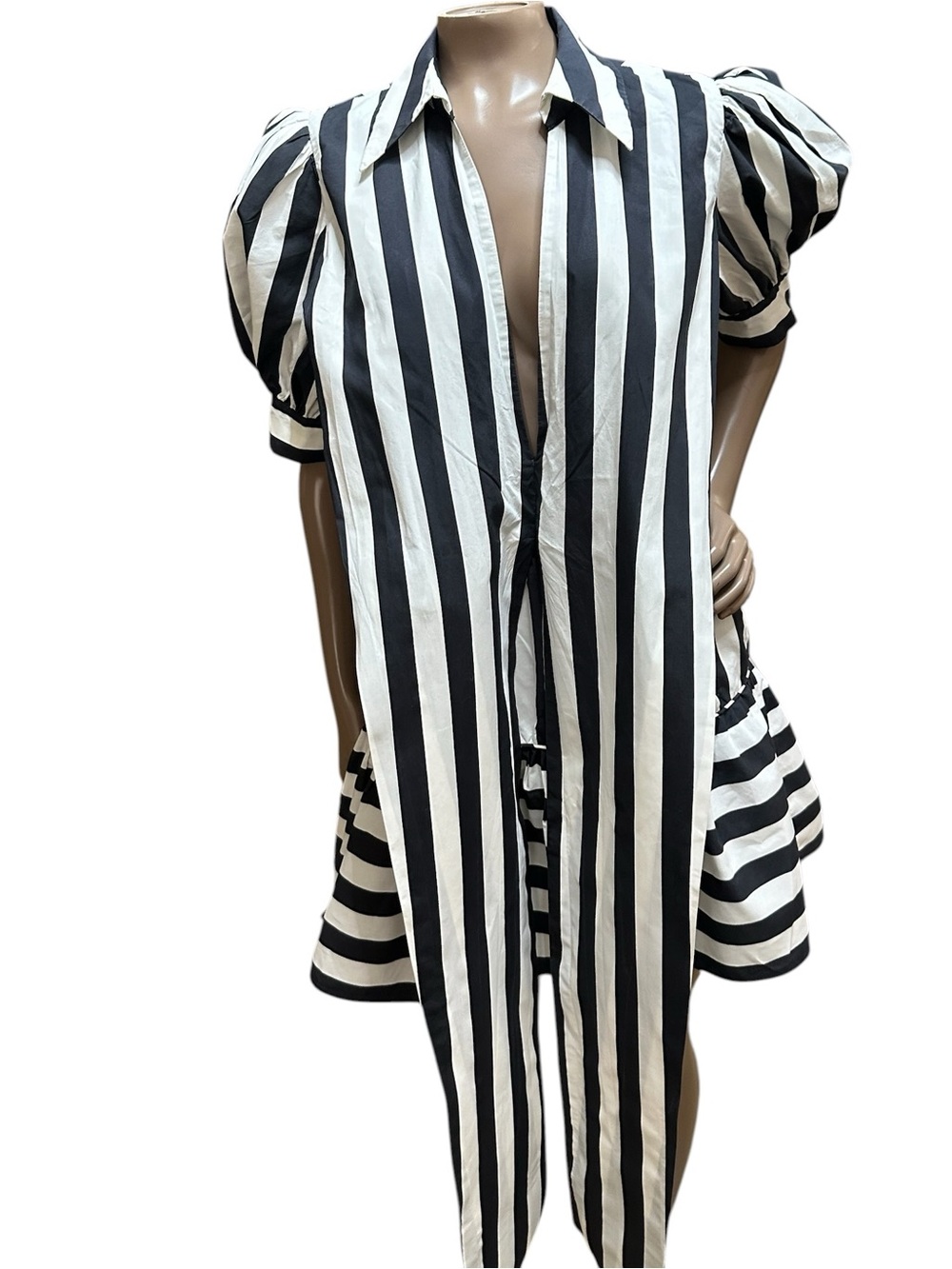 FARM Rio Black and White Striped Mini Dress - Picture 11 of 14